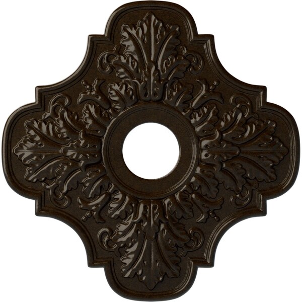 Ekena Millwork Peralta Ceiling Medallion (Fits Canopies up to 4 5/8"), 17 3/4"OD x 3 1/8"ID x 1"P, Bronze CM17PEBZS - main